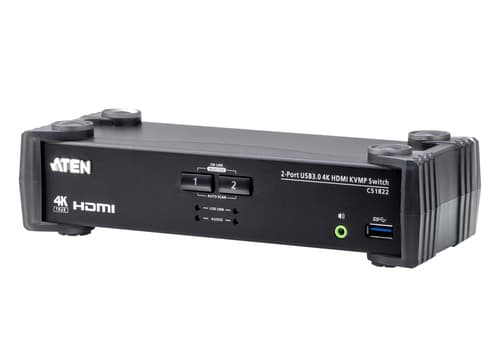 ATEN CS1822 KVMP Switch - KVM / audio / USB switch - 2 x KVM / audio / USB - 1 local user - desktop - for VanCryst VS182B — view 1