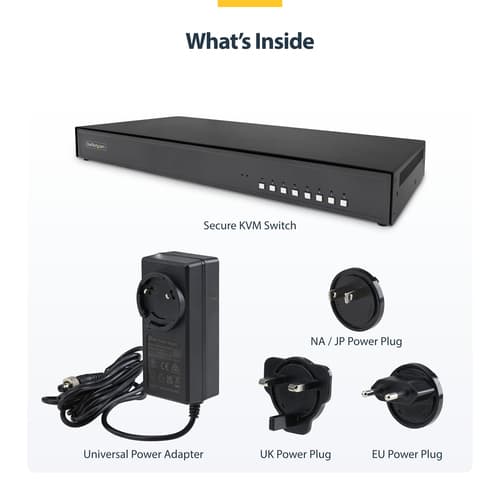 StarTech.com - KVM switch - secure - 8 x KVM port(s) - 1 local user - desktop - TAA Compliant — view 10