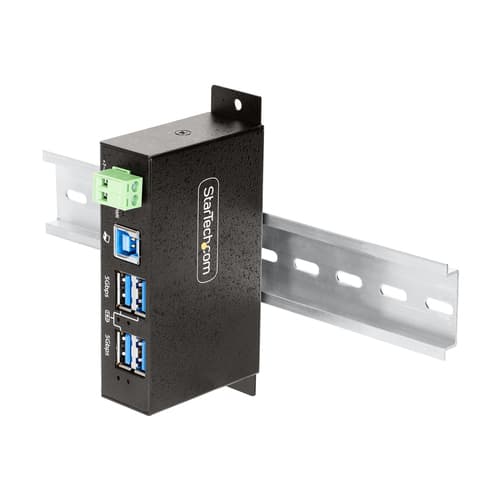 StarTech.com 4-Port Managed USB Hub with 4x USB-A, Heavy Duty with Metal Industrial Housing, ESD & Surge Protection, Wall/Desk/Din-Rail Mountable, USB 3.0/3.1/3.2 Gen 1 5Gbps - Hub - 3 x USB 3.2 Gen 2 + 1 x USB 3.2 Gen 1 - wall-mountable, desktop, DIN rail mountable - TAA Compliant — view 6