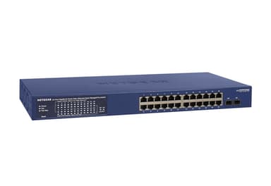 NETGEAR Smart GS724TP - Switch - L3 Lite - smart - 24 x 10/100/1000 (PoE+) + 2 x Gigabit SFP - desktop, rack-mountable - PoE+ (190 W)