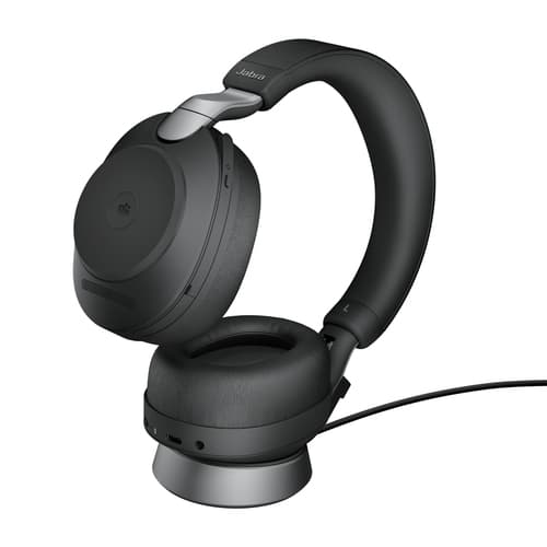 Jabra Evolve2 85 MS Stereo - Headset - full size - Bluetooth - wireless, wired - active noise cancelling - 3.5 mm jack - noise isolating - black - Certified for Microsoft Teams — view 4