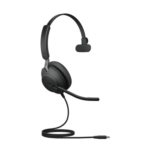 Jabra Evolve2 40 SE MS Mono - Headset - on-ear - wired - USB-C, USB-A - noise isolating - Certified for Microsoft Teams — view 3