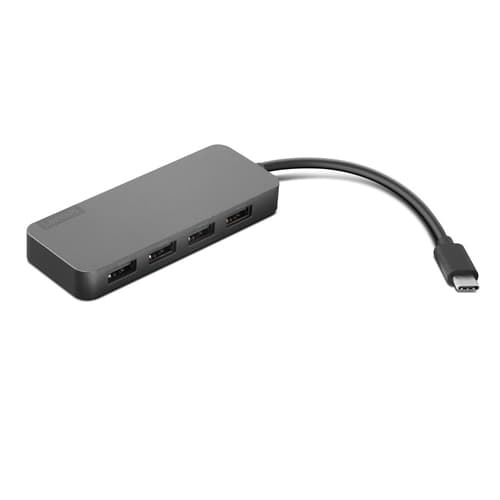 Lenovo USB-C to 4 Port USB-A Hub - Hub - 4 x SuperSpeed USB 3.0 + 1 x USB-C - desktop — view 3