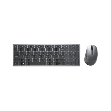 Dell Multi-Device KM7120W - Keyboard and mouse set - wireless - 2.4 GHz, Bluetooth 5.0 - UK - titan grey