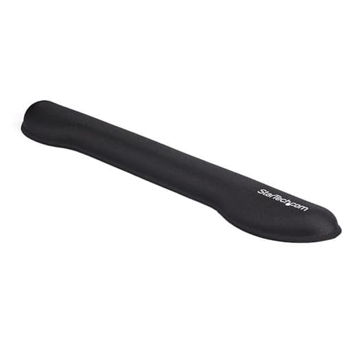 StarTech.com Foam Keyboard Wrist Rest for Ergonomic Typing Support, Padded Non-Slip Keyboard Cushion, Laptop or Desktop Computer Keyboard Wrist, Hand & Arm Rest, Soft Black Nylon Rest Pad - Soft Black Wrist Rest (WRSTRST) - Keyboard wrist rest - black - for P/N: LAPTOP-SIT-STAND