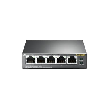 TP-Link TL-SF1005P - Switch - unmanaged - 5 x 10/100 (4 PoE) - desktop - PoE (58 W)