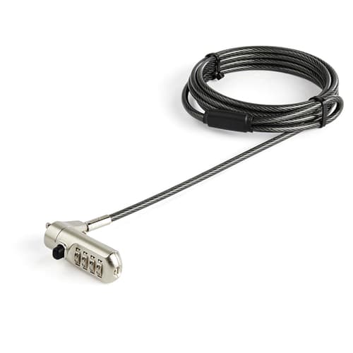 StarTech.com 6.5' (2m) Laptop Cable Lock, Nano Slot Compatible 4 Digit Combination Security Cable Lock, Serialized Anti-Theft Vinyl Coated Steel Cable Lock for Nano Slot Computer/Device - Nano Slot Laptop Lock (LTLOCKNANO) - Compatible with Kensington - security cable lock - 2 m - TAA Compliant