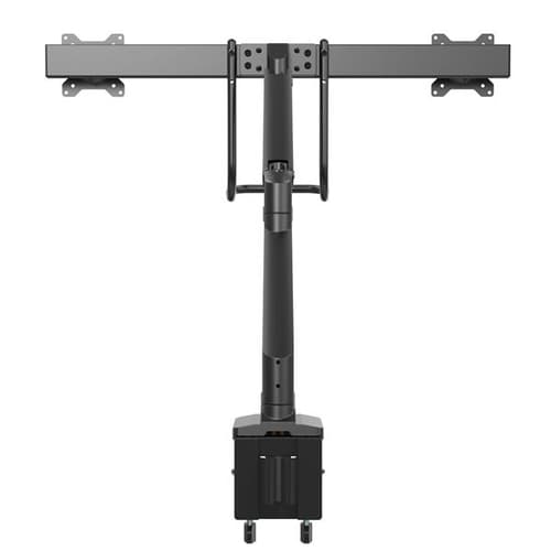 StarTech.com Desk Mount Dual Monitor Arm, Ergonomic Dual Monitor VESA Mount for 32" 17.6lbs (8kg) Displays, Crossbar Handle for Synchronized Full Motion, Height Adjustable, C-Clamp/Grommet — view 3
