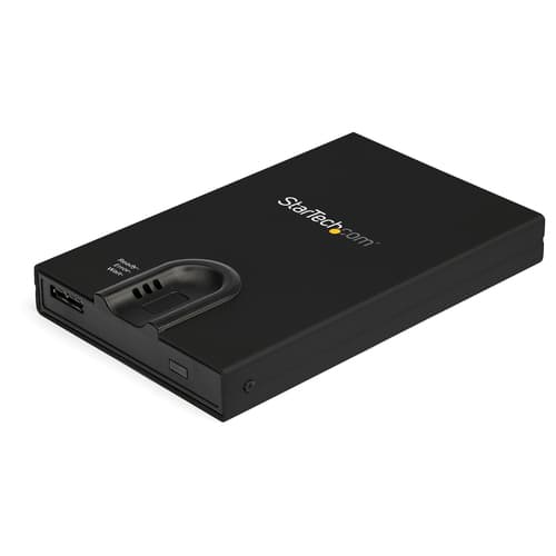StarTech.com USB 3.0 to 2.5-inch SATA External Hard Drive Enclosure with Secure Biometric Fingerprint/Password Access for 256-bit AES Encrypted USB 3.1 Gen 1 5Gbps SSD/HDD Data Transfer - Portable Vented Aluminum Case - 8 fingerprints and permissions - OS Independent - Storage enclosure - 2.5" - SATA 6Gb/s - USB 3.0 - black - TAA Compliant