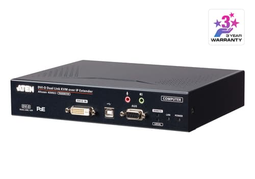 ATEN Altusen KE6922T 2K DVI-D Dual-Link KVM over IP Transmitter with Dual SFP & PoE - KVM / audio / serial / USB extender - transmitter - USB - up to 10 km - for P/N: CS1144DP4UN