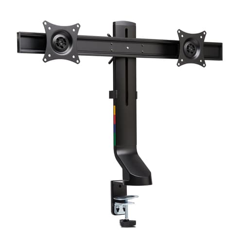 Kensington SmartFit Space-Saving Dual Monitor Arm - Mounting kit - Tilt & Swivel - for 2 monitors - aluminium, plastic, steel - black - screen size: up to 27" - desktop, C-clamp, grommet, desk-mountable