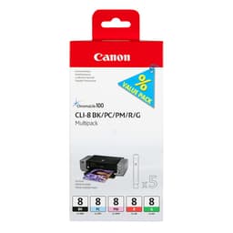 Canon CLI-8 - 0620B027 - 1 x Black,1 x Cyan,1 x Magenta,1 x Red,1 x Green - Multipack - Ink tank - For PIXMA Pro9000,Pro9000 Mark II