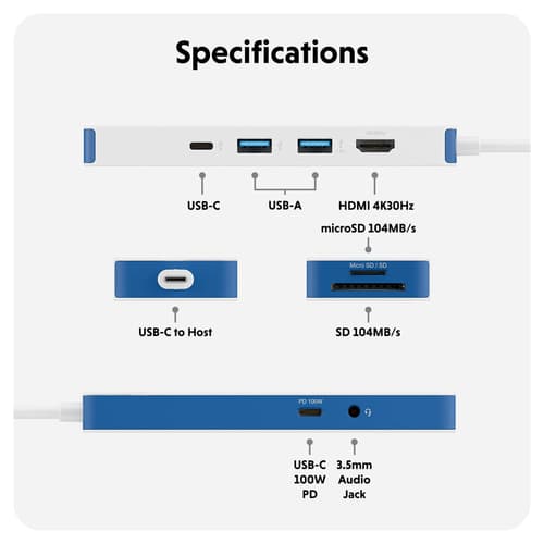 HyperDrive Flex 8 Port USB-C Hub Blue — view 7
