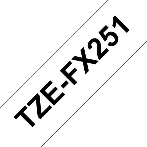 Brother TZe-FX251 - Adhesive - black on white - Roll (2.4 cm x 8 m) 1 cassette(s) flexible ID tape - for Brother PT-D600, P-Touch PT-3600, D610, D800, E550, P750, P900, P950, P-Touch EDGE PT-P750