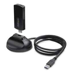StarTech.com Wi-Fi 6E USB Adapter/Dongle, For Desktop/Laptop PC, Wireless NIC w/Foldable Antenna, WiFi Adapter Supports 802.11 b/g/n/ac/ax, 2.4/5/6 GHz Network Compatible - Network adapter - USB 3.0 - Wi-Fi 6E - black
