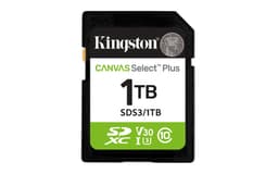 Kingston Canvas Select Plus - Flash memory card - 1 TB - Video Class V30 / UHS-I U3 / Class10 - SDXC UHS-I