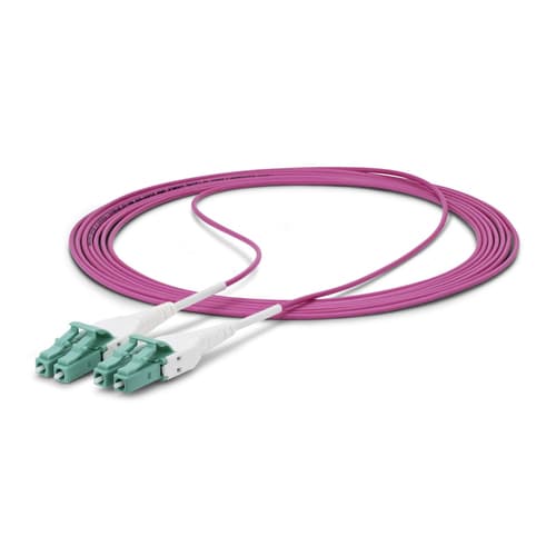 StarTech.com 20m (66ft) LC/LC (UPC) OM4 Multimode Fiber Optic Cable, OFNR - Patch cable - LC/UPC duplex multi-mode (M) to LC/UPC duplex multi-mode (M) - 20 m - 1.6 mm - fibre optic - duplex - 50 / 125 micron - OM4 - OFNR - jumper - erika violet — view 6