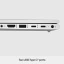 HP EliteBook 640 G10 Notebook - 177-degree hinge design - Intel Core i5 - 1335U / up to 4.6 GHz - Win 11 Pro - Intel Iris Xe Graphics - 16 GB RAM - 512 GB SSD NVMe - 14" IPS 1920 x 1080 (Full HD) - Gigabit Ethernet - NFC, Wi-Fi 6E - pike silver aluminium - kbd: UK - with HP Wolf Pro Security Edition (1 year) thumbnail 6