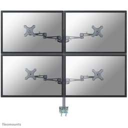 Neomounts FPMA-D935D4 - Mounting kit - full-motion - for 4 LCD displays - silver - screen size: 10"-27" - clamp mountable, desk-mountable