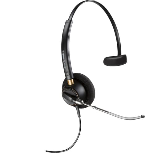 Poly EncorePro 510V - EncorePro 500 series - headset - on-ear - wired - 3.5 mm jack - black - Certified for Skype for Business, UC certified — view 1