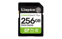 Kingston Canvas Select Plus - Flash memory card - 256 GB - Video Class V10 / UHS-I U1 / Class10 - SDXC UHS-I