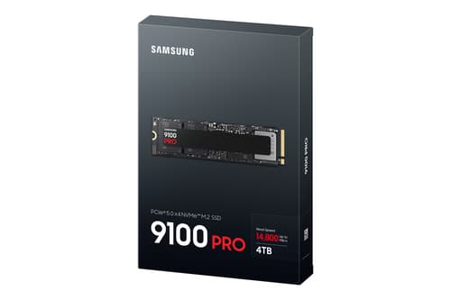 Samsung 9100 PRO MZ-VAP4T0 - SSD - encrypted - 4 TB - internal - M.2 2280 - PCI Express 5.0 x4 (NVMe) - 256-bit AES - TCG Opal Encryption 2.0 - black — view 9