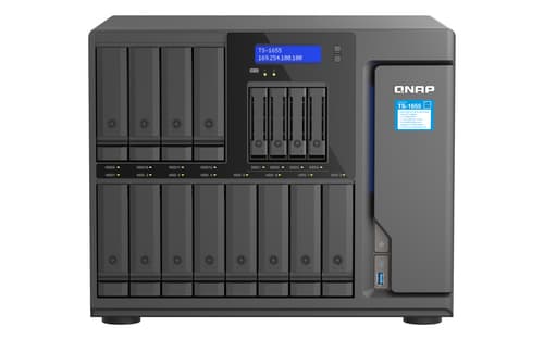 QNAP TS-1655 - NAS server - 16 bays - SATA 6Gb/s - RAID JBOD, 0, 1, 5, 6, 10, 50, 60 - RAM 8 GB - 2.5 Gigabit Ethernet - iSCSI support — view 1