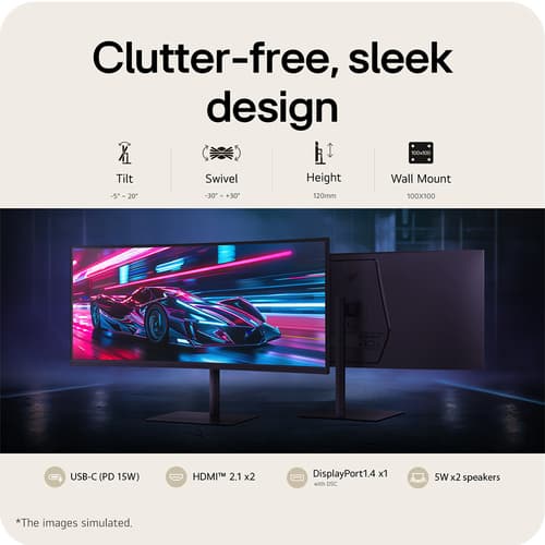 34" UWQHD 240Hz Gaming Monitor with Height Adjustable Stand — view 25