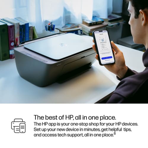 HP Deskjet 2921 All-in-One - Multifunction printer - colour - ink-jet - 216 x 297 mm (original) - A4/Legal (media) - up to 6 ppm (copying) - up to 7.5 ppm (printing) - 60 sheets - USB 2.0, Wi-Fi(n) - black cement with evening fog accents — view 16