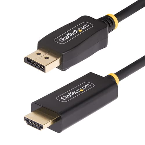 StarTech.com 9.8ft (3m) DisplayPort to HDMI Adapter Cable, 4K 60Hz with HDR, DP to HDMI 2.0b, Active Video Converter, DisplayPort Desktop to HDMI Monitor, M/M - DisplayPort to HDMI Cord (10F-DP-HDMI-4K60-HDR) - Adapter cable - DisplayPort male to HDMI male - 3 m - black - 4K60Hz support, HDR support