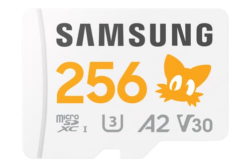 Samsung PRO Plus MB-MD256SA - Sonic the Hedgehog flash memory card (microSDXC to SD adapter included) - 256 GB - A2 / Video Class V30 / UHS-I U3 - microSDXC UHS-I - white