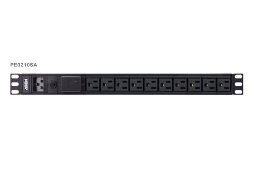 ATEN Basic PDU PE0210SG - Power distribution unit (rack-mountable) - AC 100-240 V - 3840 VA - input: IEC 60320 C20 - output connectors: 10 (10 x IEC 60320 C13) - 1U - 3.05 m cord