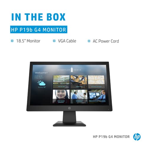 HP P19b G4 - P-Series - LED monitor - 18.5" - 1366 x 768 WXGA @ 60 Hz - TN - 200 cd/m� - 600:1 - 5 ms - HDMI, VGA - jack black — view 7