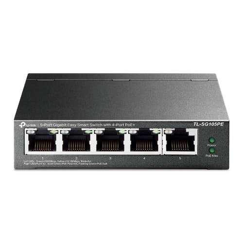 TP-Link TL-SG105PE - Switch - Managed - 5 x 10/100/1000 (4 PoE+) - desktop - PoE+ (65 W)