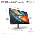 HP 732pk - Series 7 Pro - LED monitor - 32" (31.5" viewable) - 3840 x 2160 4K @ 60 Hz - IPS Black - 400 cd/m� - 2000:1 - 5 ms - Thunderbolt 4, HDMI, DisplayPort - black, silver thumbnail 4