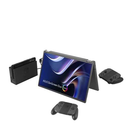 ASUS ZenScreen Duo OLED MQ149CD - Dual OLED monitor - 14" - portable - touchscreen - 1920 x 1200 @ 60 Hz - 500 cd/m� - 100000:1 - DisplayHDR 400 True Black - 1 ms - grey — view 7