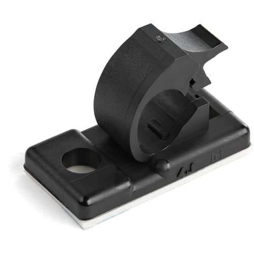 StarTech.com 100 Adhesive Cable Management Clips Black, Network/Ethernet/Office Desk/Computer Cord Organizer, Sticky Cable/Wire Holders, Nylon Self Adhesive Clamp UL/94V-2 Fire Rated - Nylon 66 Plastic - TAA (CBMCC1) - Cable clips - black - TAA Compliant (pack of 100)