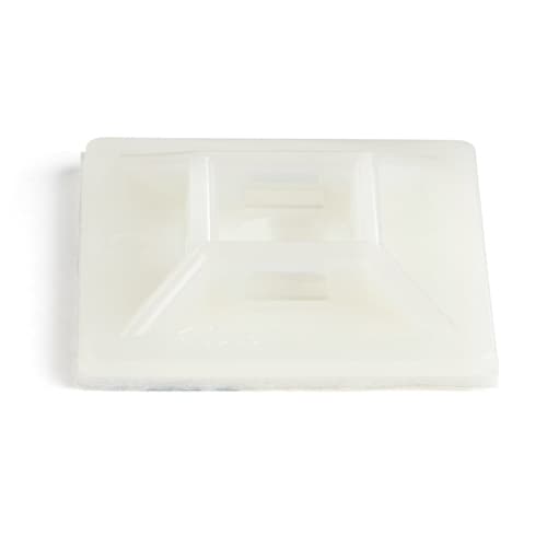 StarTech.com 100 Pack Cable Tie Mounts with Adhesive Tape for 0.21 in. (5.5 mm) Wide Ties, Nylon/Plastic Zip Tie Mounts, Electrical/Network Cable Wrap Mounts / 94V-2 Fire & UL Rated TAA - Nylon 66 Zip Tie Mount (CBMCTM3) - Cable tie mount - white - TAA Compliant (pack of 100) - for StarTech.com 1U