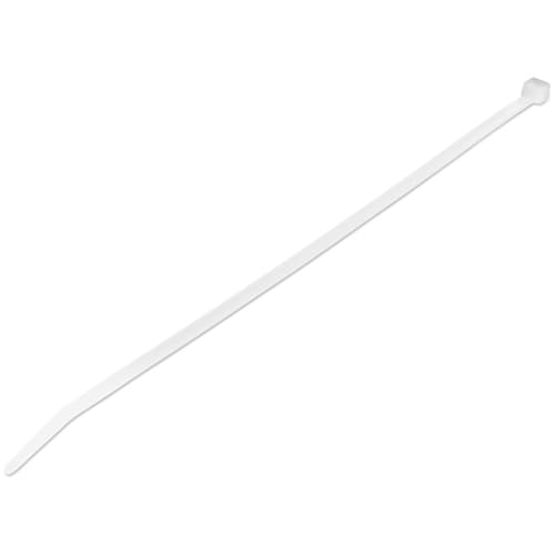 StarTech.com 10"(25cm) Cable Ties, 1/8"(4mm) wide, 2-5/8"(68mm) Bundle Diameter, 50lb(22kg) Tensile Strength, Nylon Self Locking Zip Ties w/ Curved Tip, 94V-2/UL Listed, 100 Pack, White - Nylon 66 Plastic - TAA (CBMZT10N) - Cable tie - 25.4 cm - white - TAA Compliant (pack of 100)