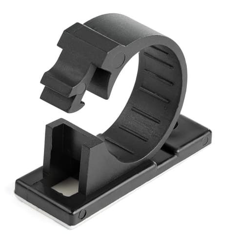StarTech.com 100 Adhesive Cable Management Clips Black, Network/Ethernet/Office Desk/Computer Cord Organizer, Sticky Cable/Wire Holders, Nylon Self Adhesive Clamp UL/94V-2 Fire Rated - Nylon 66 Plastic - TAA (CBMCC3) - Cable clips - black - TAA Compliant (pack of 100)