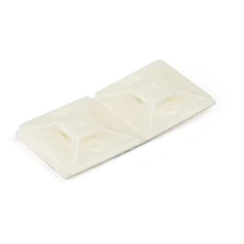 StarTech.com 100 Pack Cable Tie Mounts with Adhesive Tape for 0.18 in. (4.6 mm) Wide Ties, Nylon/Plastic Zip Tie Mounts, Electrical/Network Cable Wrap Mounts / 94V-2 Fire & UL Rated TAA - Nylon 66 Zip Tie Mount (CBMCTM2) - Cable tie mount - white - TAA Compliant (pack of 100) - for StarTech.com 1U
