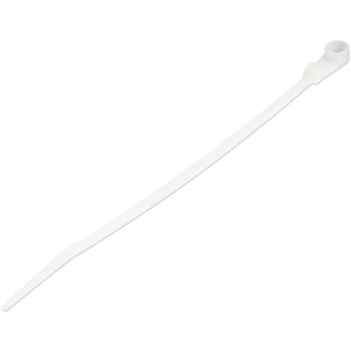 StarTech.com 15cm(6") Cable Ties with Mounting Hole, 3mm(1/8") wide, 40mm(1-1/2") Bundle Dia. 18kg(40lb) Tensile Strength, Nylon 66 Self Locking Ties with Screw Hole, UL Listed, 100 Pack - UL94 V-2 Rated - TAA (CBMZTS10N6) - Cable tie - 17.2 cm - white - TAA Compliant (pack of 100)