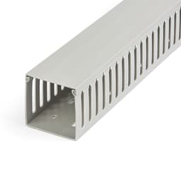 StarTech.com Open Slot Cable Management Raceway with Cover, 3"(75mm)W x 3"(75mm)H, 6.5ft(2m) length, 1/4"(8mm) Slots, PVC Network Cable Hider/Wall Wire Duct, Max 200 Cables, UL Listed - UL94 V0, M1 Fire Rated (CBMWD7575) - Cable raceway - 2 m - grey - TAA Compliant
