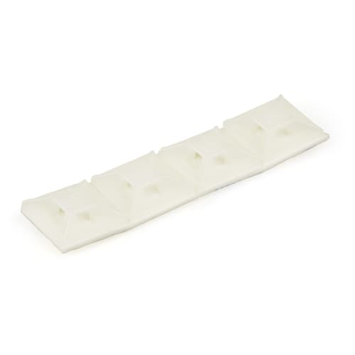 StarTech.com 100 Pack Cable Tie Mounts with Adhesive Tape for 0.13 in. (3.2 mm) Wide Ties, Nylon/Plastic Zip Tie Mounts, Electrical/Network Cable Wrap Mounts / 94V-2 Fire & UL Rated TAA - Nylon 66 Zip Tie Mount (CBMCTM1) - Cable tie mount - white - TAA Compliant (pack of 100) - for StarTech.com 1U