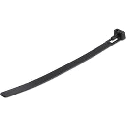 StarTech.com 15cm(6") Reusable Cable Ties, 7mm(1/4") wide, 35mm(1-3/8") Bundle Dia. 22kg(50lb) Tensile Strength, Releasable Nylon Ties, Indoor/Outdoor, 94V-2/UL Listed, 100 Pack, Black - Nylon 66 Plastic - TAA (CBMZTRB6BK) - Cable tie - 15 cm - black - TAA Compliant (pack of 100)