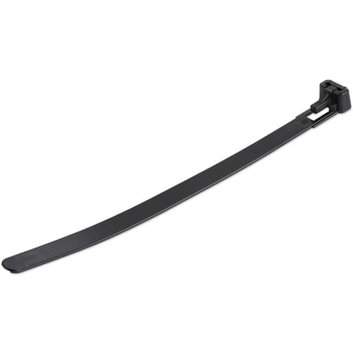 StarTech.com 15cm(6") Reusable Cable Ties, 7mm(1/4") wide, 35mm(1-3/8") Bundle Dia. 22kg(50lb) Tensile Strength, Releasable Nylon Ties, Indoor/Outdoor, 94V-2/UL Listed, 100 Pack, Black - Nylon 66 Plastic - TAA (CBMZTRB6BK) - Cable tie - 15 cm - black - TAA Compliant (pack of 100)