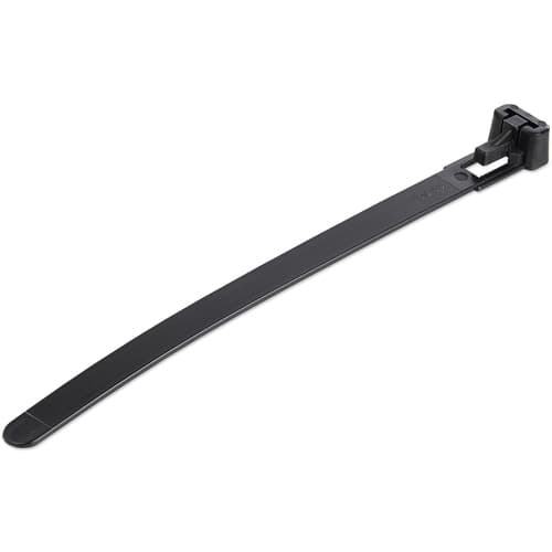 StarTech.com 12cm(5") Reusable Cable Ties, 7mm(1/4") wide, 30mm(1-1/8") Bundle Dia. 22kg(50lb) Tensile Strength, Releasable Nylon Ties, Indoor/Outdoor, 94V-2/UL Listed, 100 Pack, Black - Nylon 66 Plastic - TAA (CBMZTRB5BK) - Cable tie - 12.5 cm - black - TAA Compliant (pack of 1000)