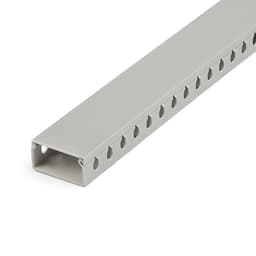 StarTech.com Open Slot Cable Management Raceway with Cover, 2"(50mm)W x 1"(25mm)H, 6.5ft(2m) length, 1/4"(8mm) Slots, PVC Network Cable Hider Kit/Wall Wire Duct, Max 25 Cables, UL Listed - UL94 V0, M1 Fire Rated (CBMWD5025) - Cable raceway - 2 m - grey - TAA Compliant
