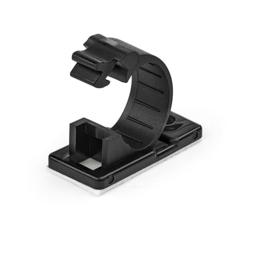 StarTech.com 100 Adhesive Cable Management Clips Black, Network/Ethernet/Office Desk/Computer Cord Organizer, Sticky Cable/Wire Holders, Nylon Self Adhesive Clamp UL/94V-2 Fire Rated - Nylon 66 Plastic - TAA (CBMCC2) - Cable clips - black - TAA Compliant (pack of 100)