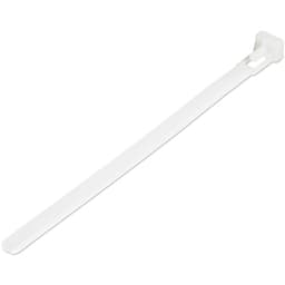 StarTech.com 15cm(6") Reusable Cable Ties, 7mm(1/4") wide, 35mm(1-3/8") Bundle Dia. 22kg(50lb) Tensile Strength, Releasable Nylon Ties, Indoor/Outdoor, 94V-2/UL Listed, 100 Pack, White - Nylon 66 Plastic - TAA (CBMZTRB6) - Cable tie - 15 cm - white - TAA Compliant (pack of 100)
